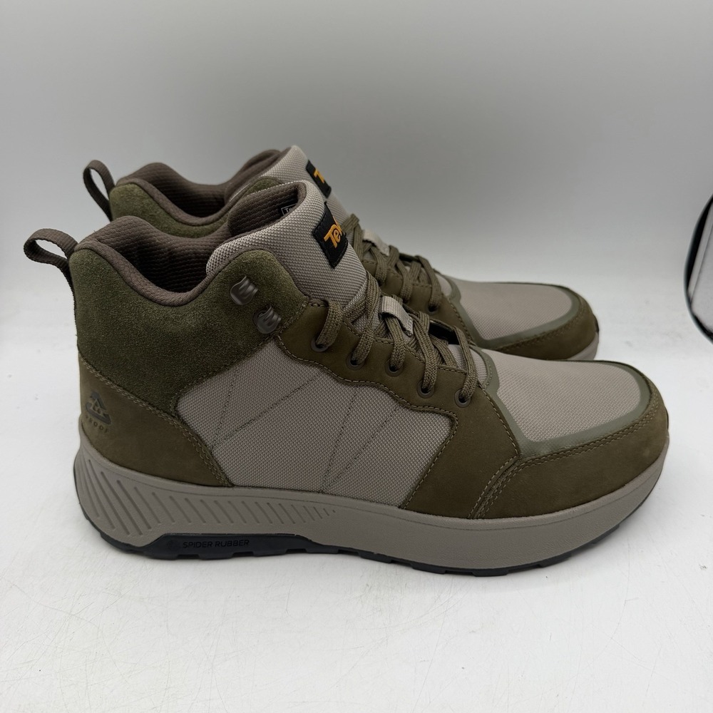 Teva Ellwood Mid Hiking Boots Mens Sz 10 Olive Green Leather Waterproof 1162470